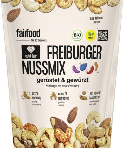 fairfood Freiburg Bio Freiburger Nussmix, geröstet & bunt gewürzt (125g Doypack) 8 x 125g